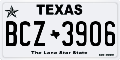 TX license plate BCZ3906