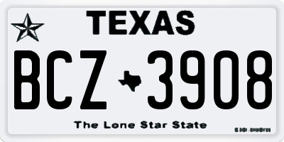 TX license plate BCZ3908