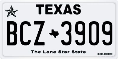 TX license plate BCZ3909