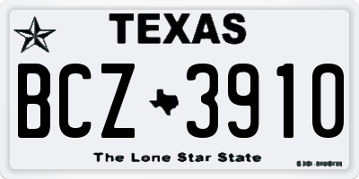 TX license plate BCZ3910