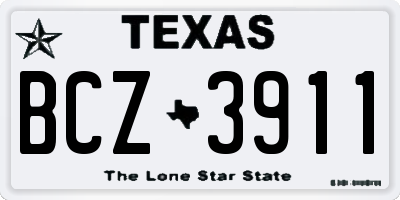TX license plate BCZ3911