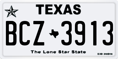 TX license plate BCZ3913