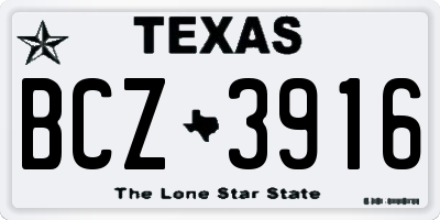 TX license plate BCZ3916