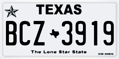 TX license plate BCZ3919