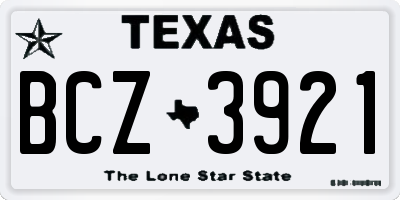 TX license plate BCZ3921