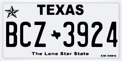 TX license plate BCZ3924