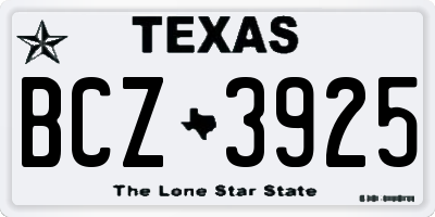 TX license plate BCZ3925