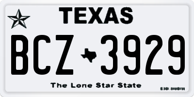 TX license plate BCZ3929