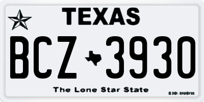 TX license plate BCZ3930