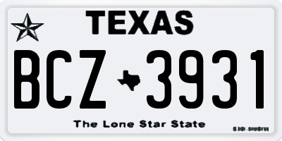 TX license plate BCZ3931