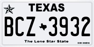 TX license plate BCZ3932