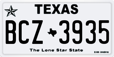 TX license plate BCZ3935