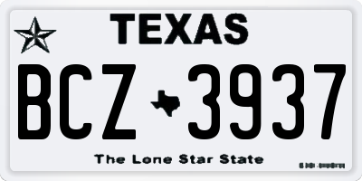 TX license plate BCZ3937