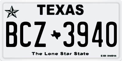 TX license plate BCZ3940