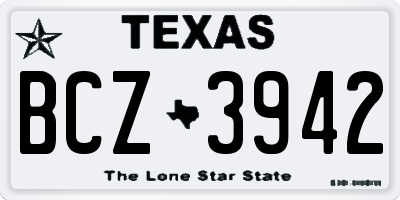 TX license plate BCZ3942