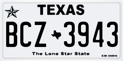 TX license plate BCZ3943