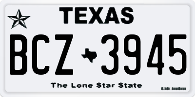 TX license plate BCZ3945