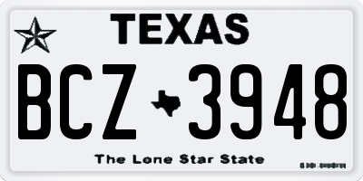 TX license plate BCZ3948