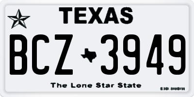TX license plate BCZ3949