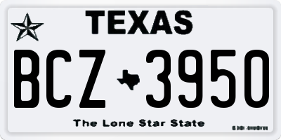 TX license plate BCZ3950