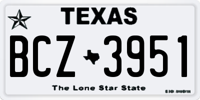 TX license plate BCZ3951