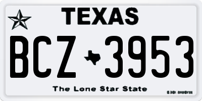 TX license plate BCZ3953