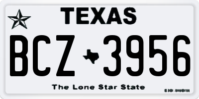 TX license plate BCZ3956