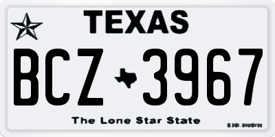 TX license plate BCZ3967