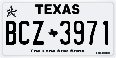 TX license plate BCZ3971