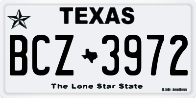 TX license plate BCZ3972