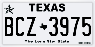 TX license plate BCZ3975