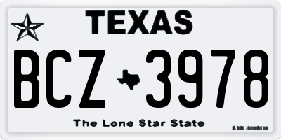 TX license plate BCZ3978