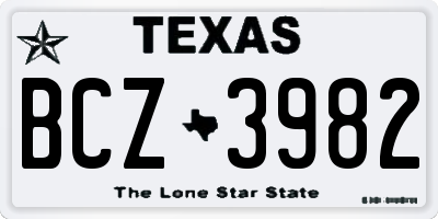 TX license plate BCZ3982
