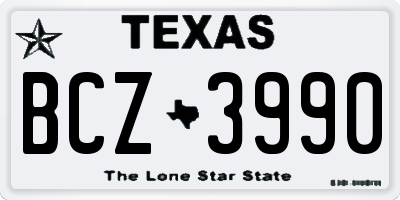 TX license plate BCZ3990