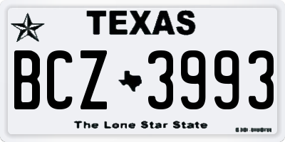 TX license plate BCZ3993