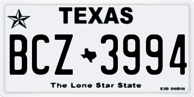 TX license plate BCZ3994