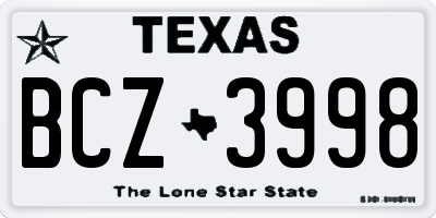 TX license plate BCZ3998