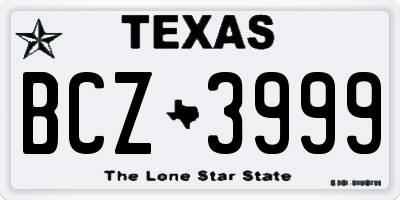 TX license plate BCZ3999