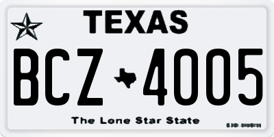 TX license plate BCZ4005