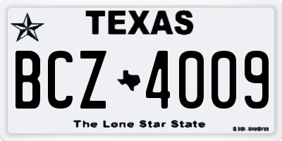 TX license plate BCZ4009