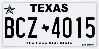 TX license plate BCZ4015