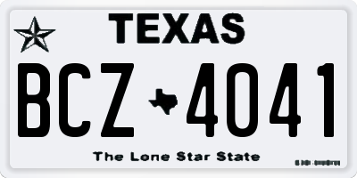 TX license plate BCZ4041