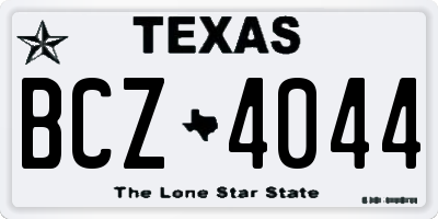 TX license plate BCZ4044