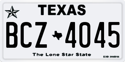 TX license plate BCZ4045