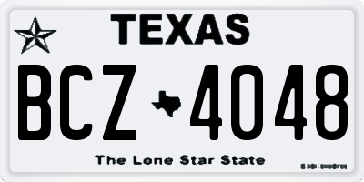 TX license plate BCZ4048