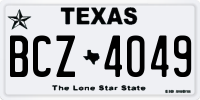 TX license plate BCZ4049