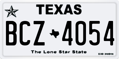 TX license plate BCZ4054