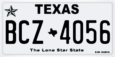 TX license plate BCZ4056