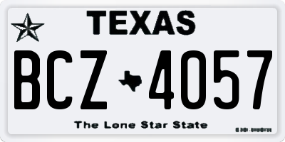 TX license plate BCZ4057