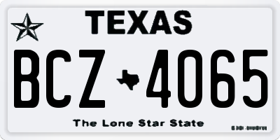 TX license plate BCZ4065